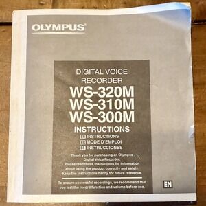 Olympus WS-300M 310M 320M Digital Voice Recorder Instruction Manual